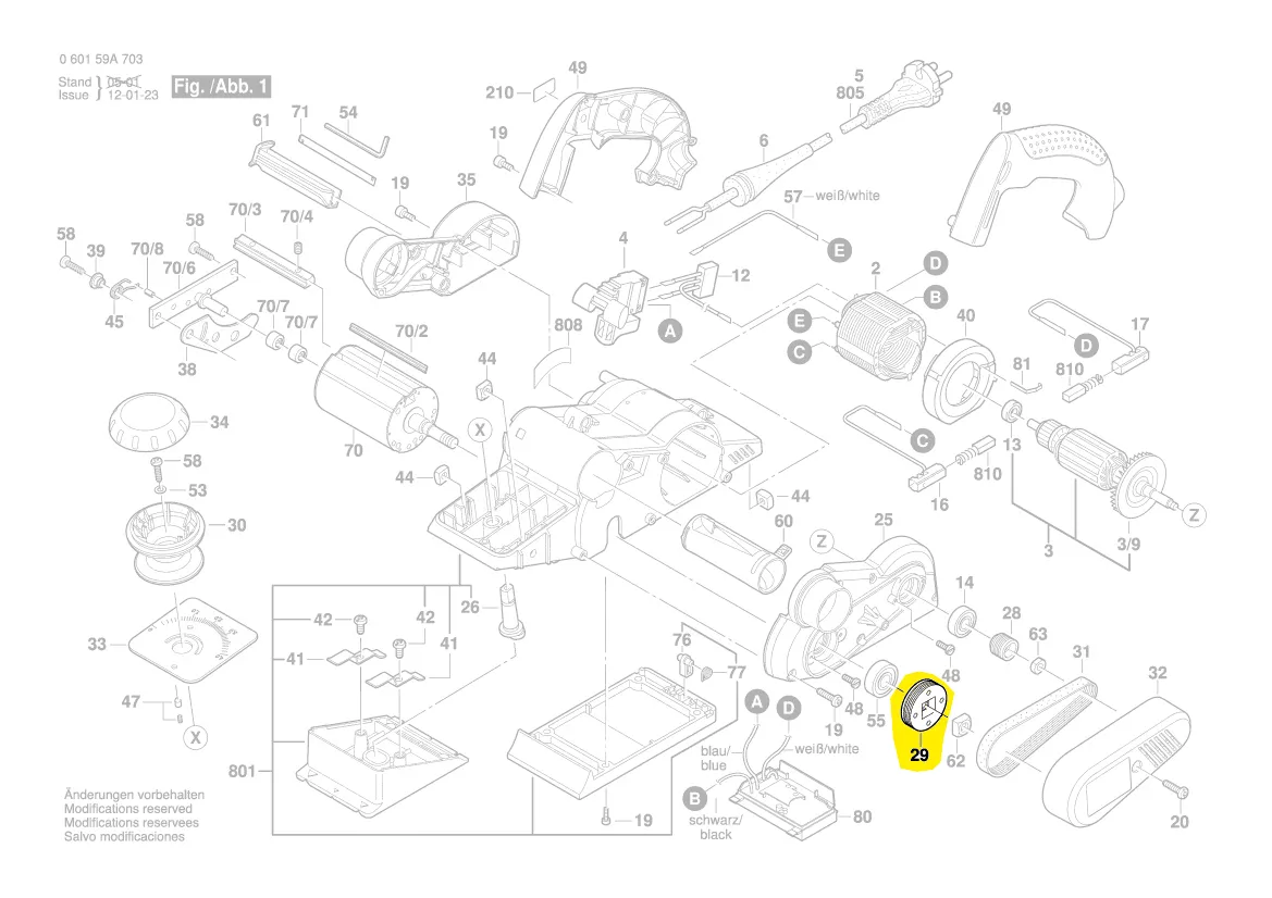 Poulie réf. 2 600 324 012 rabot Bosch